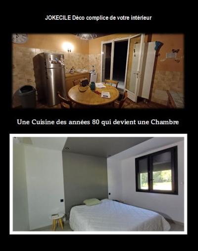 L'ancienne cuisine devient la chambre parentale, le cellier devient le dressing.